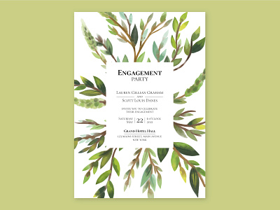 FREEPIK Floral Engagement Card