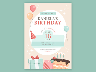 FREEPIK Happy Birthday Card art art direction birthday birthday card birthday invitation branding design freepik illustration invitation vector