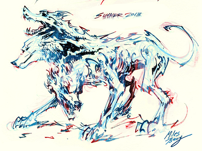 Reignwolf Flyer drawing illustration ink photoshop wolf