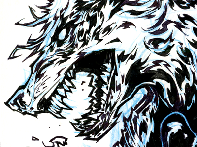 Reignwolf Sketch 2 animal drawing guitar illustration moleskin reignwolf traditional wolf