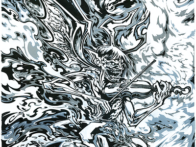Goblin Semi-Composite devil gig poster illustration illustration board acrylic sketch traditional