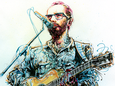 City And Colour drawing guitar marker mixed media music pen pencil portrait singer traditional