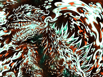 Gojira Final digital drawing gig poster gojira halftone illustration illustrator photoshop process screenprint silkscreen texture