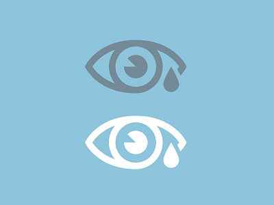 Eye - Icon blue eye hurt icon line pain rejected sad white
