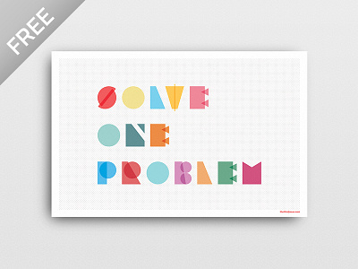 Solve One Problem - Poster (Free Download) download free geometric one poster problem shapes solve