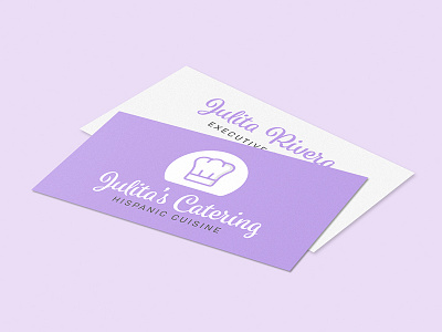 Unused Business Card business card catering chef design hat hispanic purple