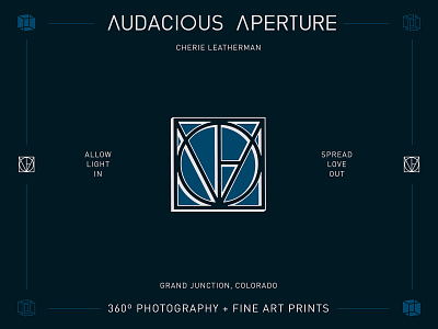 Audacious Aperture 3d branding flash sheet logo logo sheet monogram photography
