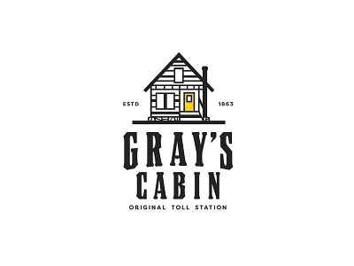 Gray's Cabin cabin illustration logo olab old cabin sign tool station truckee typography