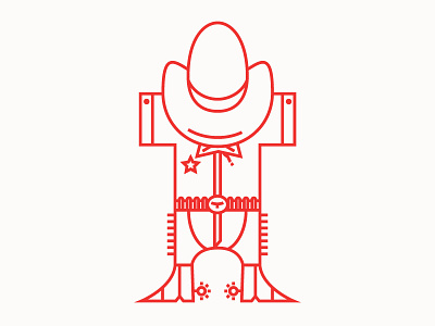 Ranger aiga cowboy funny illustration letter line art outlaw red sherif t type typewalk