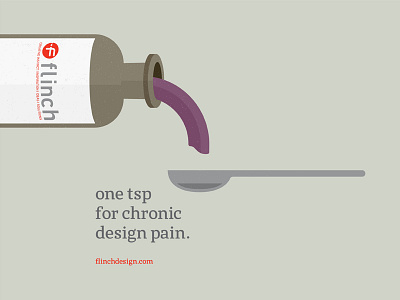 For chronic design pain. ad advertisement clever design flat illustration medicine minimal vintage.