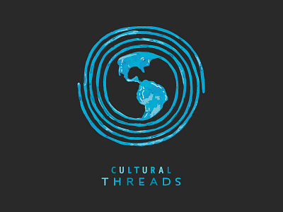 Cultural Threads blue branding earth globe illustration logo ocean organic pachamama planet threads world