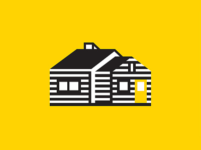 Studio Olab 2d cabin cute drawing flat house illustration jail line art logo minimal yellow