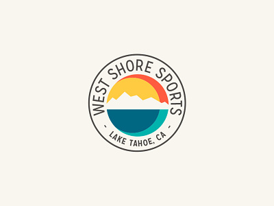 Tahoe Fun Time 2d branding circle design flat lake logo logotype mountain neon color tahoe vector