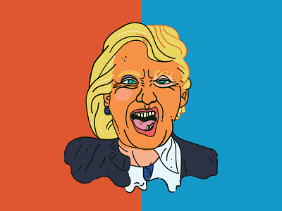 LESSER OF TWO EVILS 2d clinton evil face graphic design head illustration political president trump vector vote