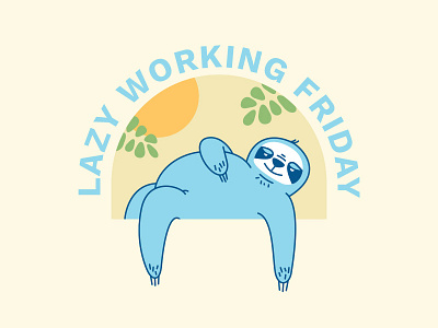 Sloth Weekend animal cute friday lazy lineart sloth