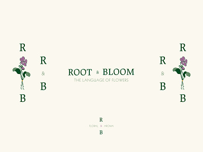 Root & Bloom ex1 branding floral flower illustration logo roots