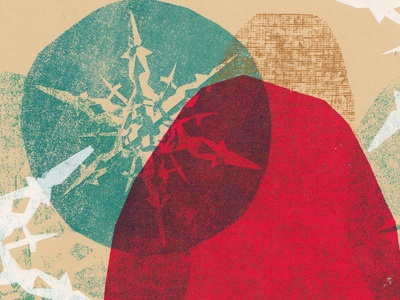 Hero 03 color pattern layers silk screen transparency frozen cold hidden mystical red gold screen print