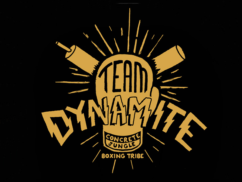 Dynamite boxing tee shirt t shirt gold silk screen team
