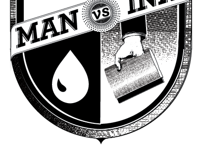 Man vs Ink Crest crest emblem ink man silkscreen