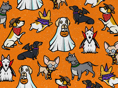 Puppy ween costume dog illustration dogs halloween illustration illustrator pattern vintage