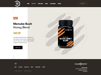 Hillside Honey Product Page design honey product product page web web design website