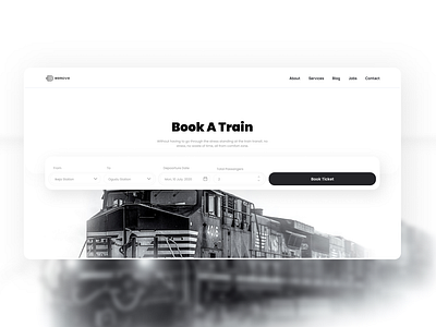 Train Booking Landing Page - Hero Section