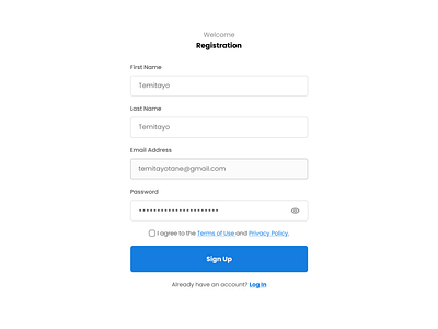 Register New User app design minimal ui ux web website