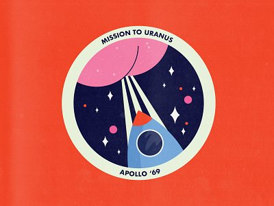 Another very serious mission patch design dribbbleweeklywarmup illustration illustrator mission patch orange pink vector weekly warm up