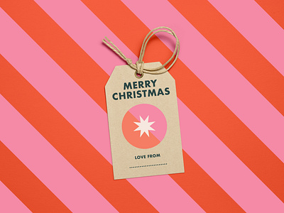 Weekly warm up: Gift tag in Futura Bold bold christmas design dribbbleweeklywarmup futura gift tag graphic illustrator packaging pink simple weekly warm up wrapping