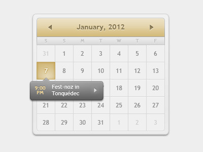 Stage Calendar calendar date day design france interface month music stage tour ui user widget year