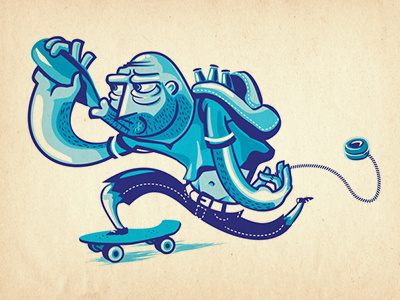 Road Dog art beer illustration print skateboard vector yoyo