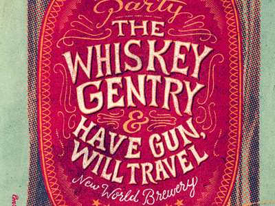 Whiskey Gentry - Album Release florida hand letter hand type have gun will travel illustration music poster tampa whiskey gentry