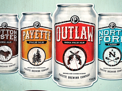 Payette Brewing - Can Design & Print Ad beer idaho label design package design packaging payette typography