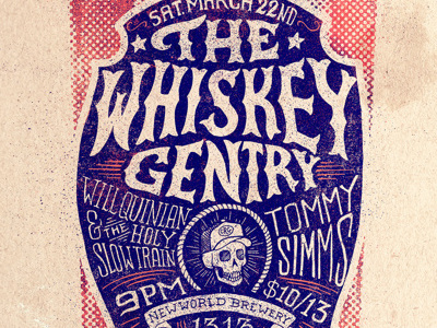 The Whiskey Gentry - Poster 3 bottle folk gigposter handletter handtype illustration label music poster the whiskey gentry typography vintage