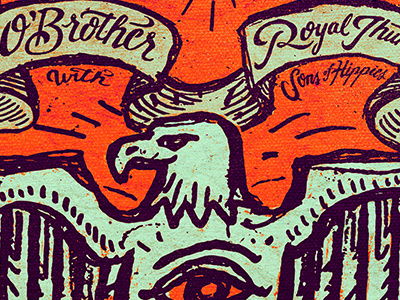Gigposter florida gigposter handletter illustration obrother royal thunder sons of hippies tampa