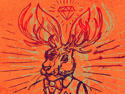 Jackalope Study boise florida idaho illustration jackalope mural sketch tampa