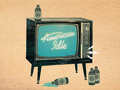 American Idle Web Dribb american beer graphic design handletter handtype illustration tv vintage