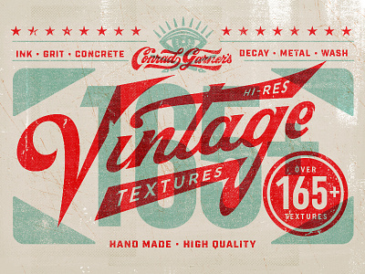 Conrad's Vintage Textures Pack on Creative Market design hand letter hand type resource supply texture tools typography vintage