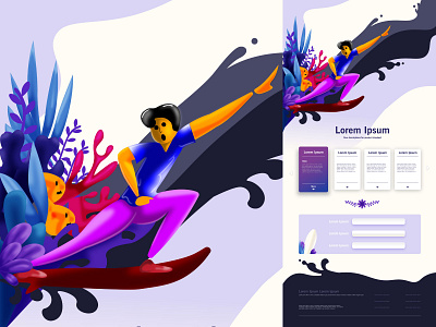 Mix Surf – Landing page app branding design illustrator summer surf ui vector web website