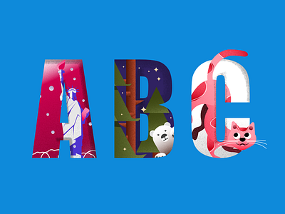 ABC - Alphabetic pt.1 affinitydesigner alphabets bear cat cats design illustration illustration art indonesian portfolio vector