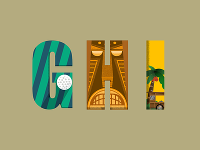 GHI - Alphabetic pt.3 affinitydesigner alphabets design golf hawaii illustration illustration art indonesian portfolio vector