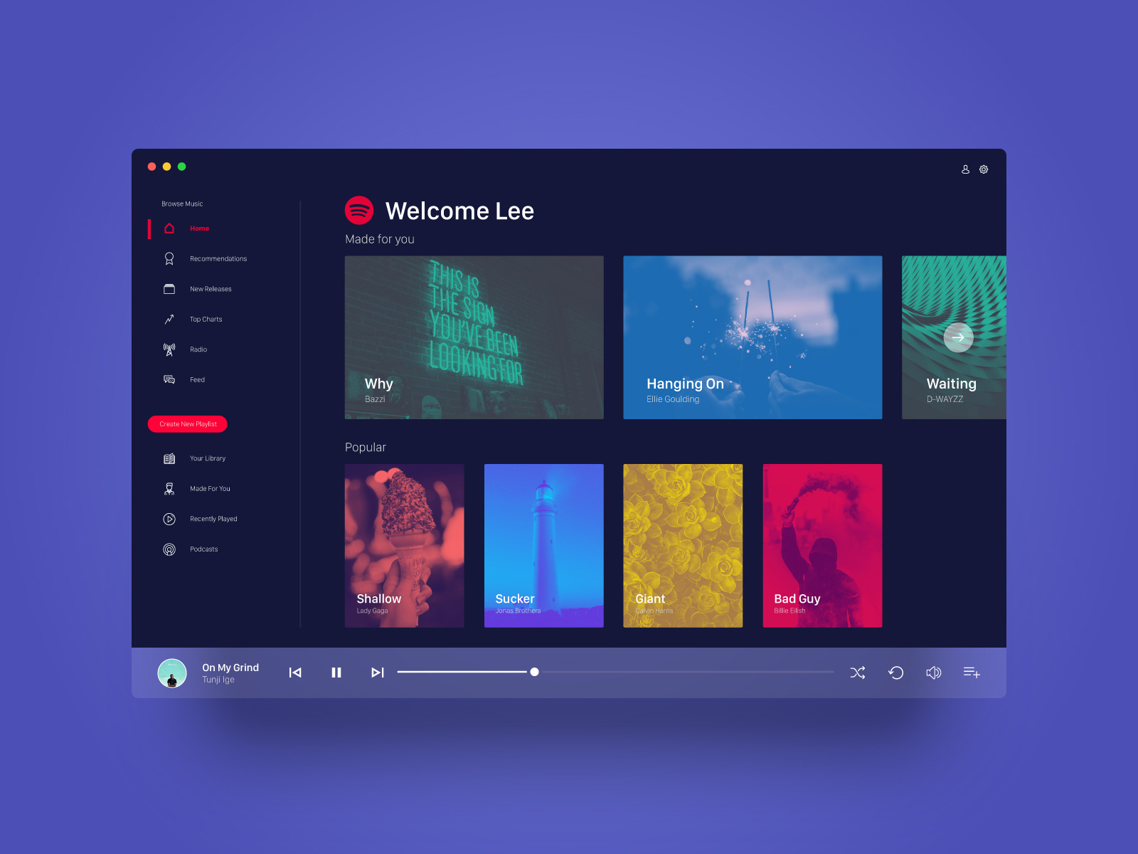 Spotify Web Re Design by Lee Houselander on Dribbble