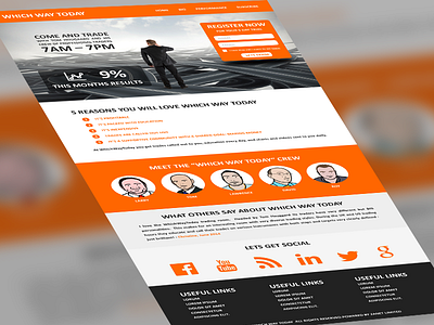 Final web page design cartoon cms iconic orange site social web webdesign wordpress