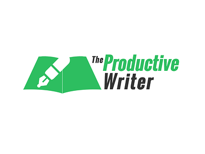 Writer Logo 2-tone green grey logo silhouette simple writer