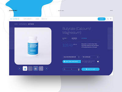 BodyBio (PDP) - Conspire - 02 clean development e commerce shop interface landing layout medical care minimal pharmaceutical shopify theme supplements template typography ui ux web design