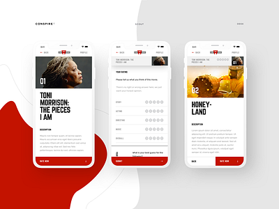 Scout (Mobile App) - Conspire - 04 app clean film interaction design interface layout minimal mobile sundance film festival typography ui whitespace