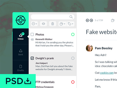 Jelo Mail App [free PSD]