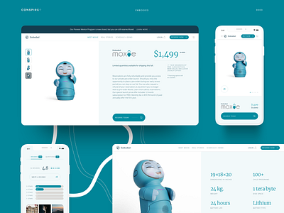 Conspire — Embodied 03 artificial intelligence clean ecommerce shop interface landing layout minimal robot robotics shopify store template ui ux web design