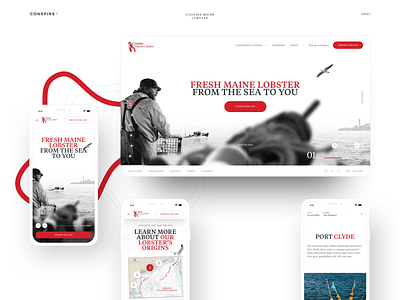 Conspire — Cousins Maine Lobster 02 boat clean fisherman foodtruck interface landing layout lobster maine minimal portland sea template typography ui ux web design