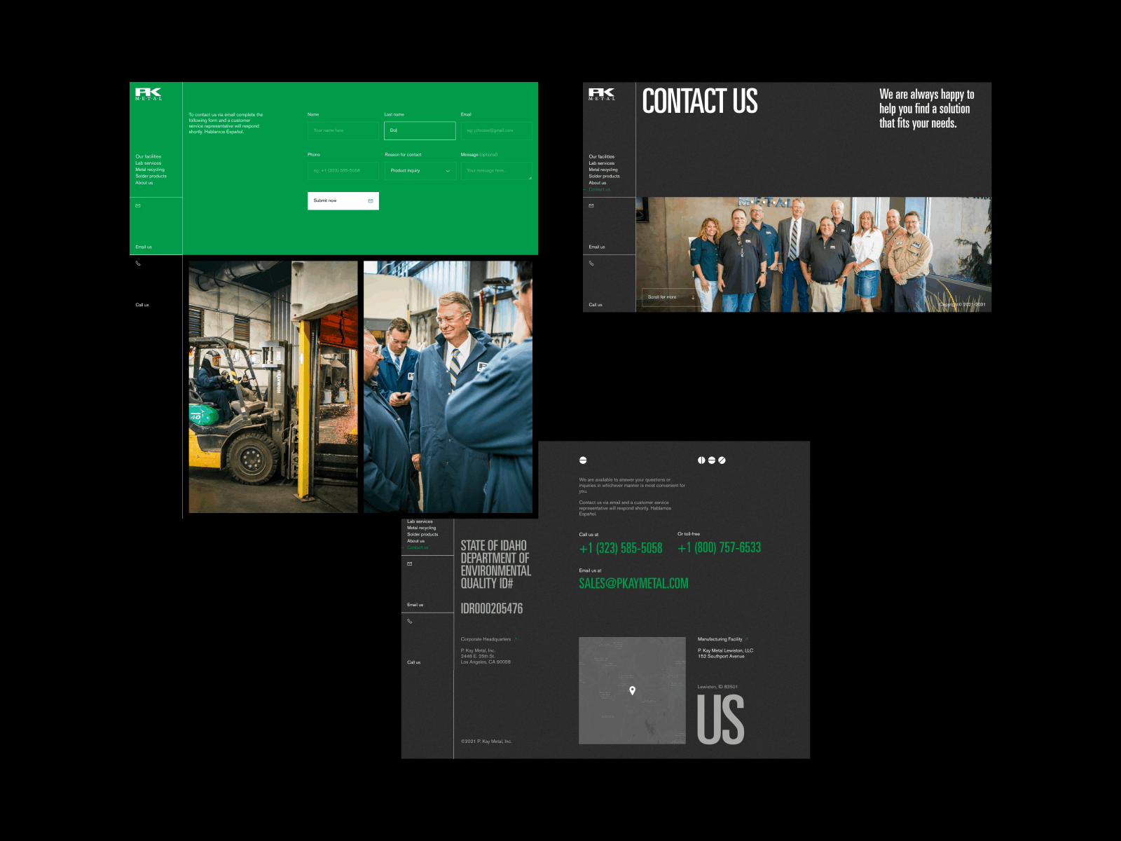 PK Metal® - 02 clean contact us design factory layout metal metallurgy minimal typography ui ux web design website